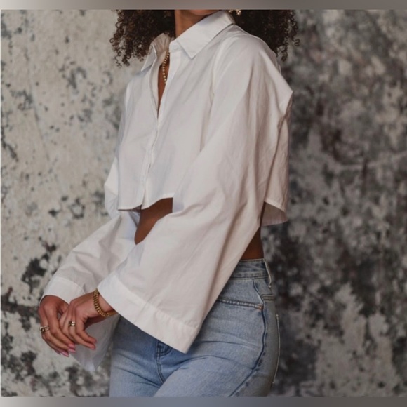 12th Tribe White Button Up Top - Picture 4 of 4